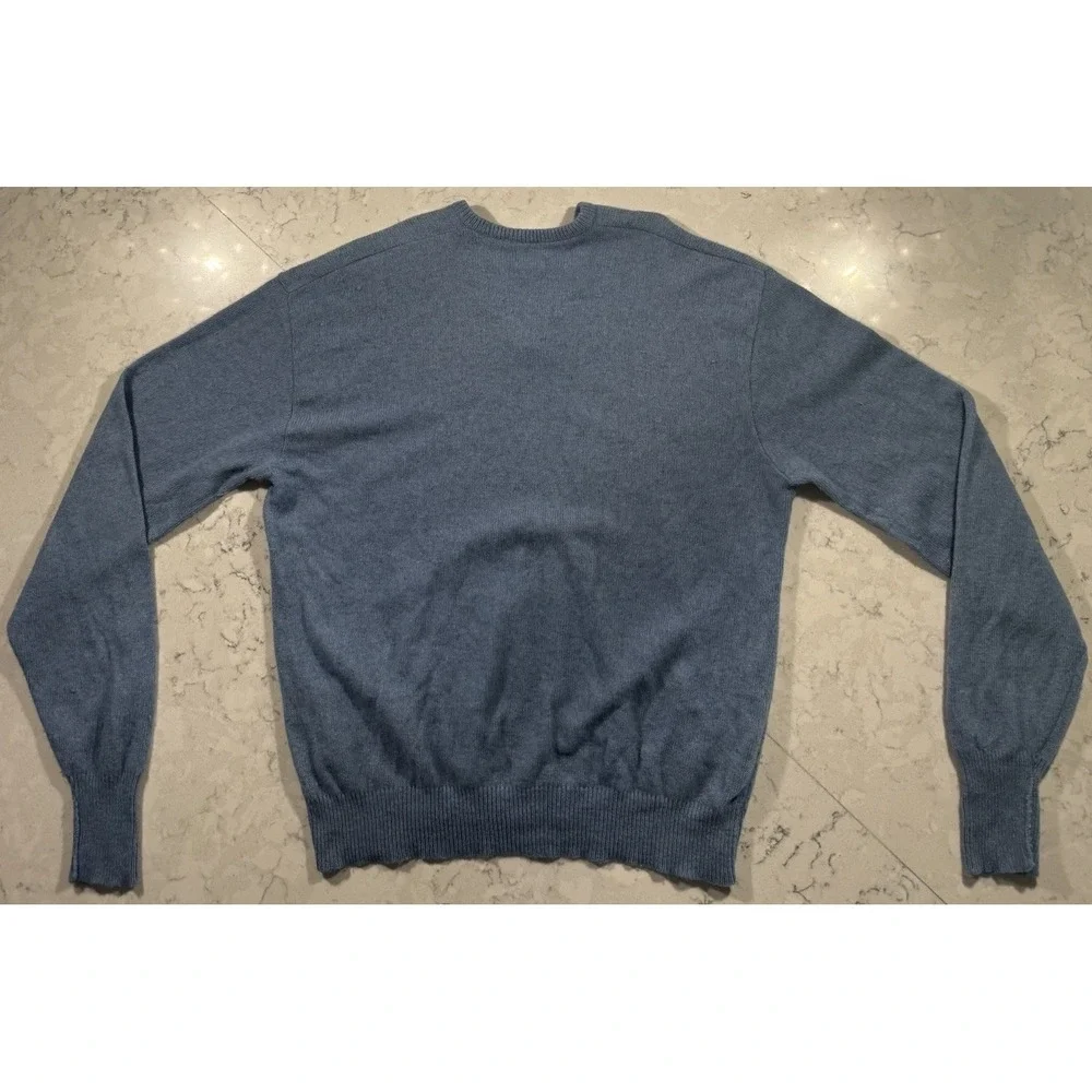 VTG 80s Lord Jeff Sweater‎ Mens XL Blue V-Neck Knit Classic Preppy Made in USA